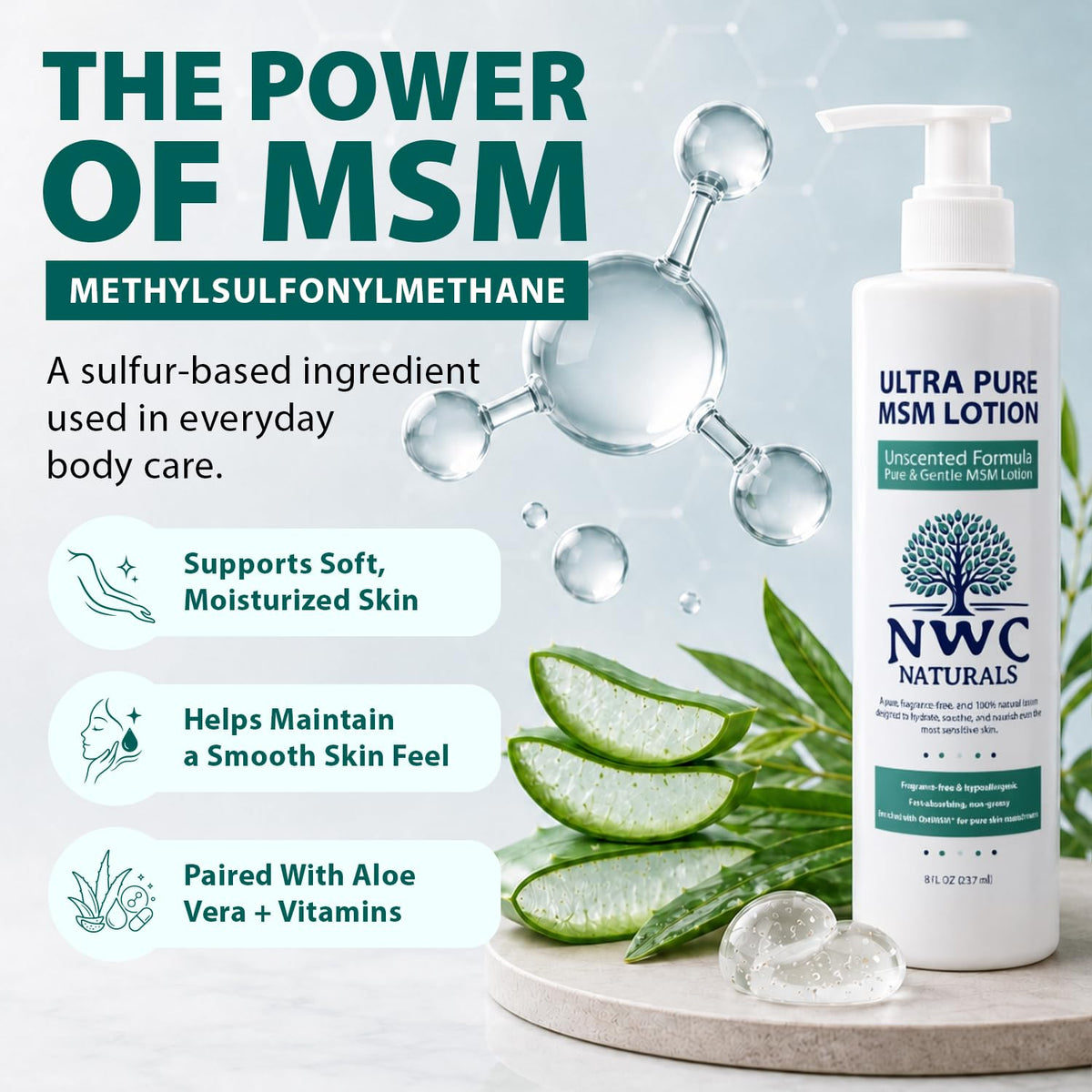 Ultra Pure MSM Lotion 8oz- UNSCENTED