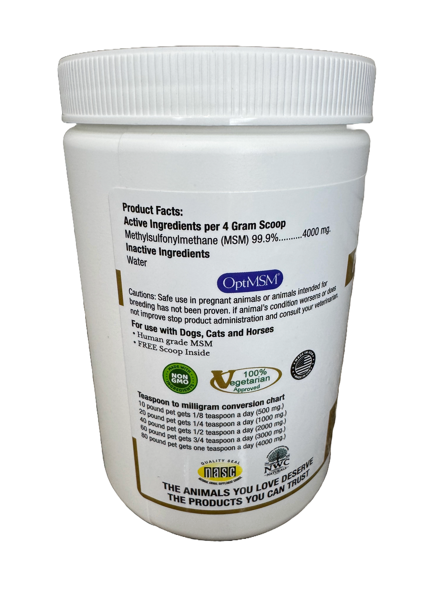 Ultra-Pure MSM™ Powder for people- 1 lb Canister