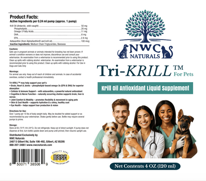 Tri-KRILL™ For Pets Pump 500 Pumps Per Bottle