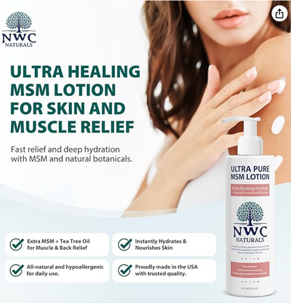 Extra Healing MSM Lotion - 32 oz  Slight Tea Tree Scent