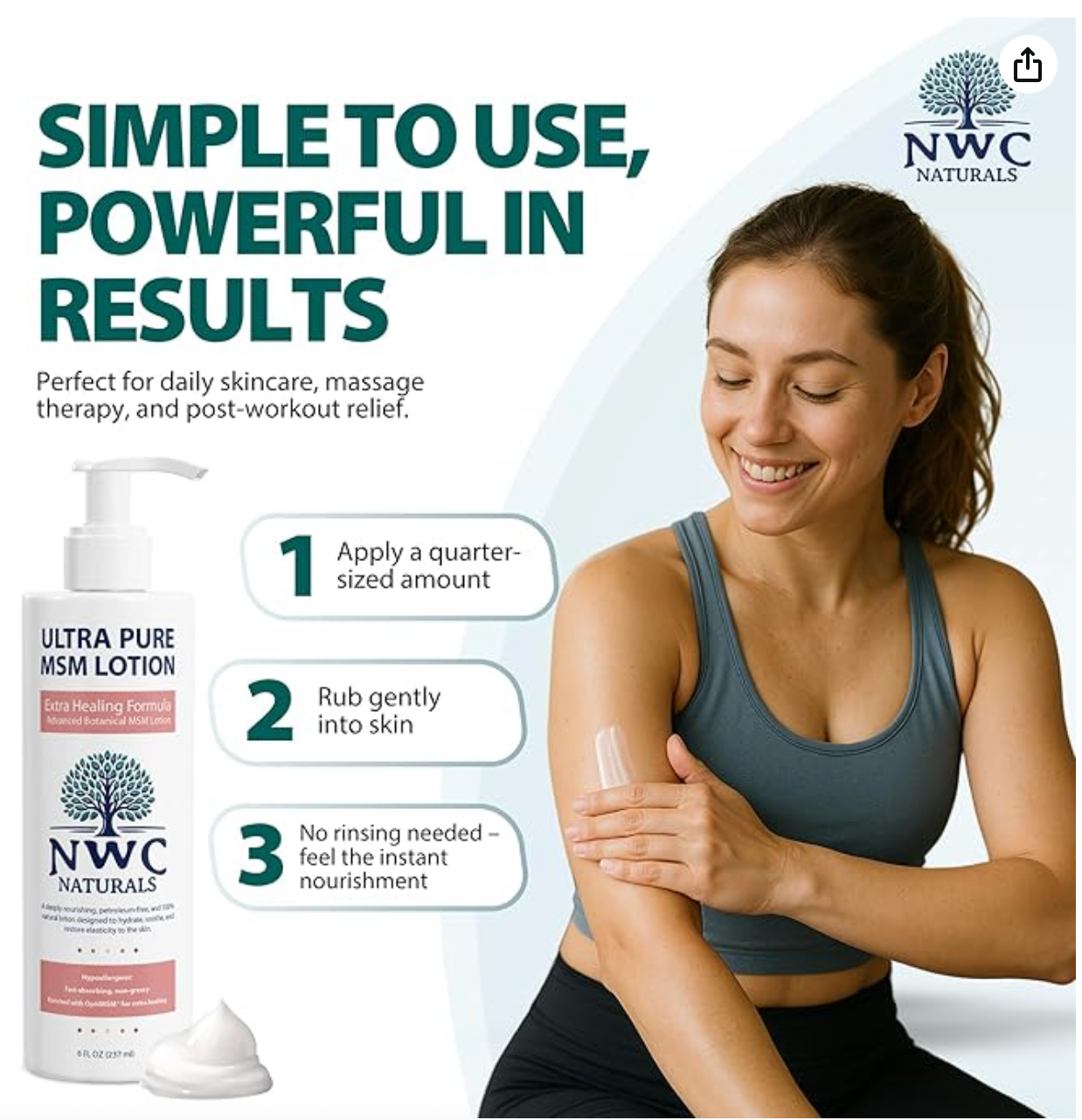 Extra Healing MSM Lotion - 32 oz  Buy 3 Get 1 Free!