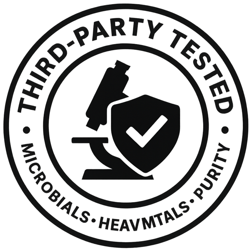 Third-Party Tested — Microbials, heavy metals & purity confirmed