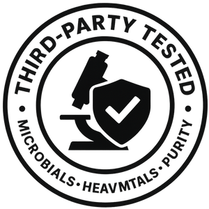 Third-Party Tested — Microbials, heavy metals & purity confirmed icon