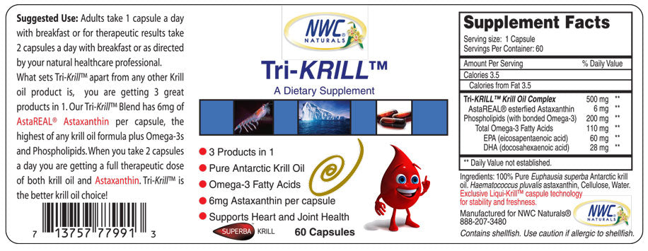 Tri-KRILL™ Pack-HUMAN- Buy 3 Get 1 FREE — Supplement Facts