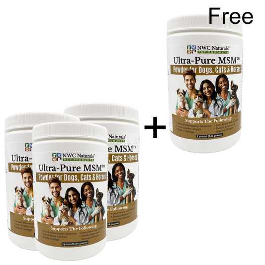 Ultra-Pure MSM™ Powder for Pets - 1 lb Canister Buy 3 Get 1 Free!