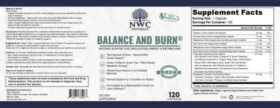 Balance and Burn® - 120 count with Nitric Oxide