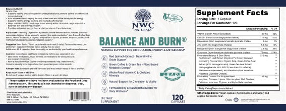 Balance & Burn® Pack - Buy 3 Get 1 Free! — Supplement Facts