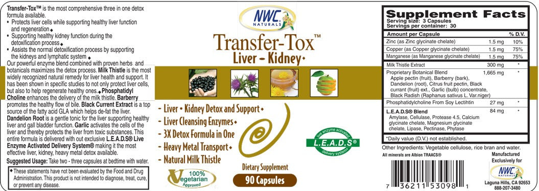 Transfer-Tox™ Liver and Kidney Support — Supplement Facts