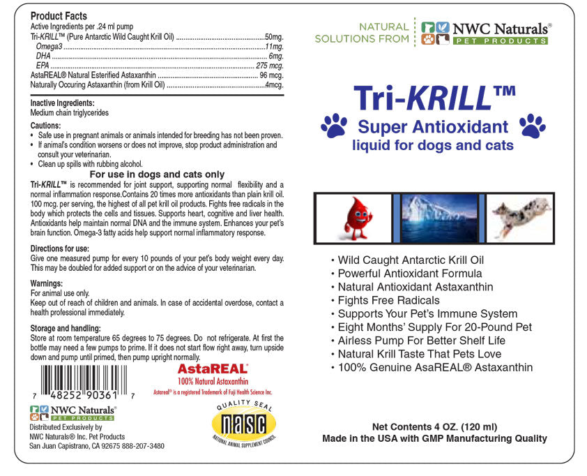 Tri-KRILL™ For Pets Pump 500 Pumps Per Bottle — Supplement Facts